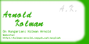 arnold kolman business card